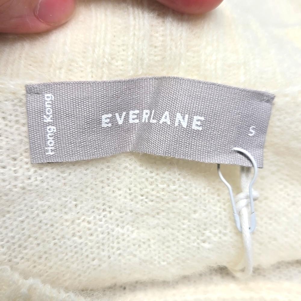 Everlane Size S Ivory Alpaca Wool Blend Knit T-Shirt - Picture 6 of 8